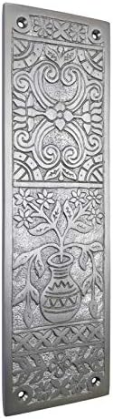 Adonai Hardware Decorative Brass Push Plate (9.9 Inch "Melchizedek", Satin Nickel)