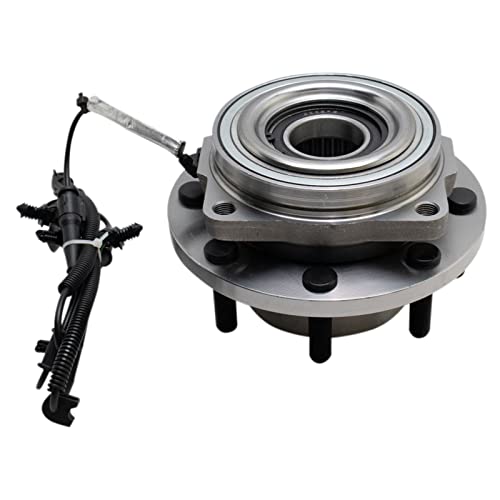 Image of TRQ 2 Piece Front Passenger Side Wheel Bearing & Hub Assembly Set 4WD Compatible with 2017-2022 Ford F-350 Super Duty