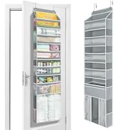 Yecaye 6 Tier Over The Door Organizer with Detachable Bin, Stuffed Animal Storage with Clear PVC ...