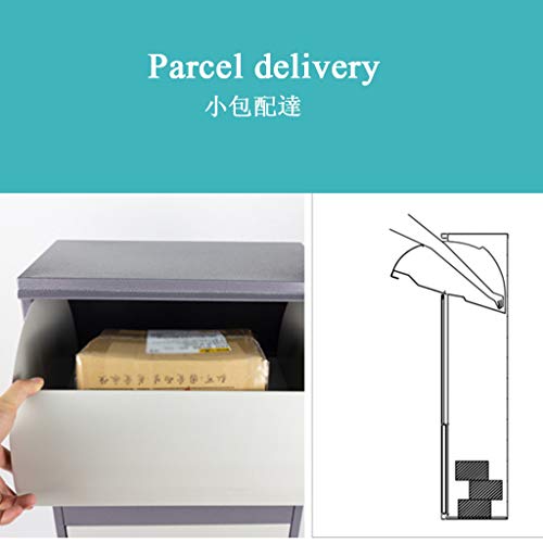 Large Package Delivery Box - Fits Medium Parcels & Small Packages - Parcel Box - Steel Freestanding Floor Parcel Lockable Drop Slot Mail Box - 2 Spare Keys #TOP3