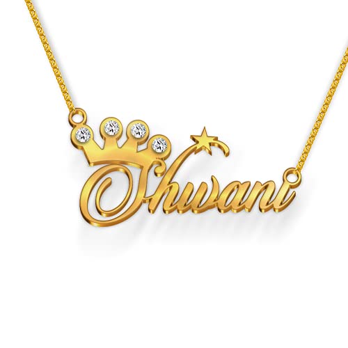 Image of Shivani Cursive Gold & Silver Name Pendant Necklace, Best Jewelry Gift for Girls.