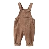 ★ Design simple - Salopette décontractée en velours côtelé, avec une grande poche sur la poitrine, fermeture à bouton, coupe ample, simple et à la mode. Un bouton de chaque côté de la taille facilite l'enfilage et l'enlèvement.