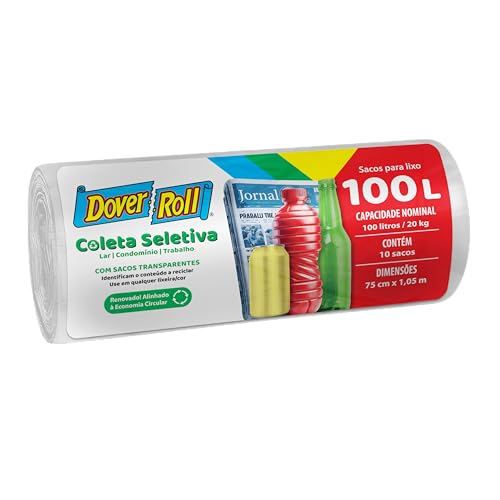 Dover-Roll Coleta Seletiva 100L Transparente