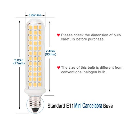 E11 Led Bulb, Mini Candelabra Base, 100W 120W Halogen Bulb Replacement,9W,1100Lm, Ac120V, Dimmable E11 Led Light Bulb, Patented Product, For Indoor Decorative Lighting, Warm White 3000K, 2-Pack #TOP3