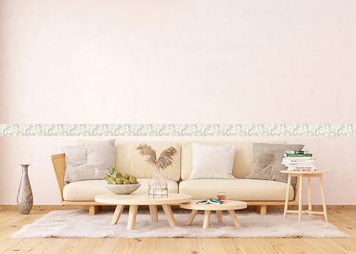AG Design Selbstklebende Bordüre Blumen, AWB 8418 | Wasserfest Dekoration für Wände, Möbel, Tapeten, Wandverkleidungen und Türen, Folie, Mehrfarbig | Breite 500 cm x Höhe 13.8 cm