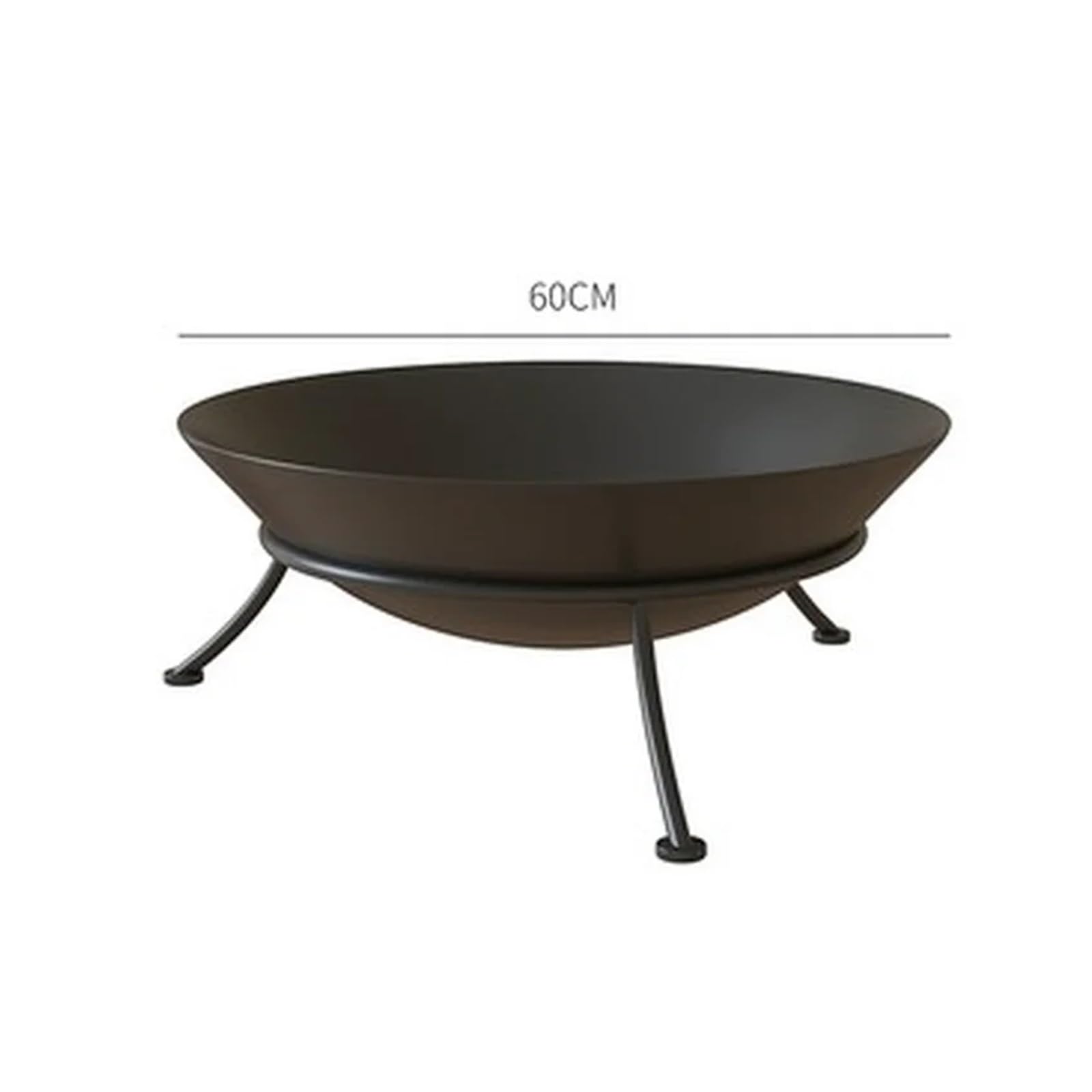 Palenisko, 60cm stalowa duża misa paleniskowa żeliwne palenisko, nowoczesne kominek ogrodowy na zewnątrz patio w ogrodzie taras Camping na patio, podwórko
