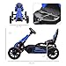 Aosom Kids Pedal Go Kart, Outdoor Ride on Toy with Adjustable Seat, Swing Axle, Handbrake, 4 Non-Slip EVA Wheels for Boys and Girls Aged 3-8 Years Old, Blue