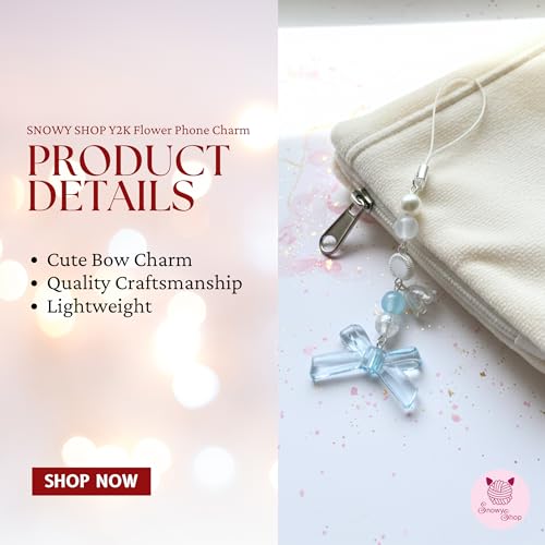 Image of SNOWY SHOP Korean Silver Bow Phone Charm - Cute Heart & Starfish Pendant | Aesthetic Korean Mobile Chain, Bag Hanging & Keychain Jewelry for Girls & Women