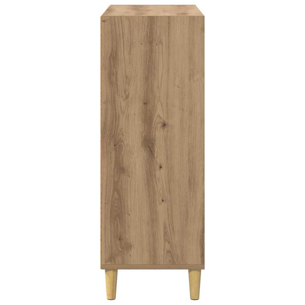Aparador de madera de roble Artisan, 69,5 x 32,5 x 90 cm, con estantes y superficie resistente a las manchas para comedor y sala de estar, mueble de pie con robusto