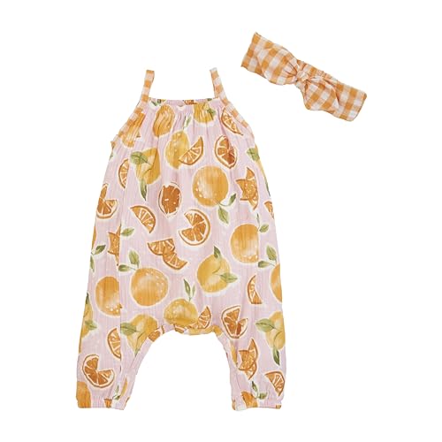 Image of Mud Pie unisex-baby Mud Pie Baby Girl Orange Print Longall;