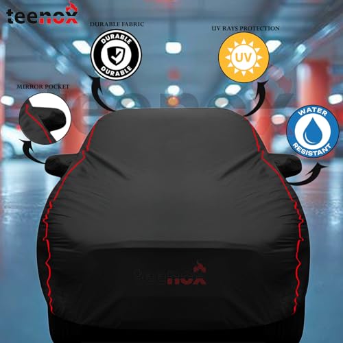 Image of TEENOX Full Coverage Car Body Cover Compatible for Hyundai i20 Magna EXT Upto 2026 Model All Weather Protection Car Cover - Black