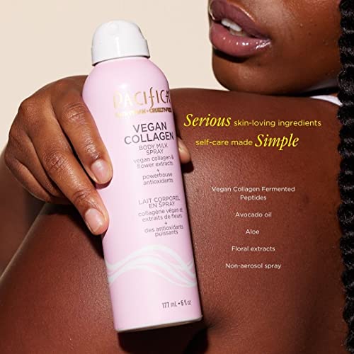 Pacifica Beauty | Vegan Collagen Body Milk Spray | Hydrating, Nourishing, Moisturizer | Fast-Absorbing Lotion For Dry Skin | Light Floral Scent | Non-Aerosol | Paraben Free | Vegan + Cruelty Free #TOP1