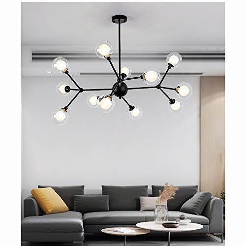 Luminaire Suspendu Réglable pour Plafond Bas ou Haut Éclairage Moderne Noir G9 - 4