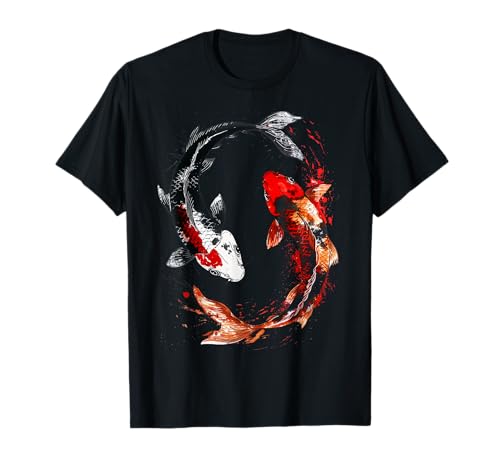 Pesce giapponese Koi Tatuaggio Yin Yang Pesce Maglietta
