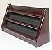 3 Rows Military Challenge Coin Holder Display Stand, Solid Rack Shelves, Mahogany Finish