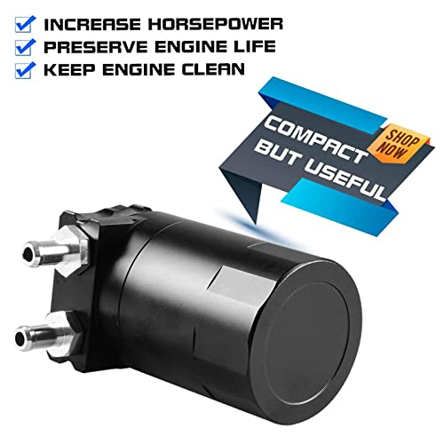 Rulline Universal 350Ml Oil Catch Can Tank 0046 Aluminum Polish Baffled Reservoir Black #TOP3