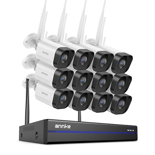 ANNKE 3MP Überwachungskamera Aussen Set, 12X 3MP IP Kamera und 16CH 4K NVR für 24/7 Aufnahme Innen Outdoor, Smarter Personenerkennung, 2-Wege-Audio, 30M IR Nachtsicht, IP66, NO HDD