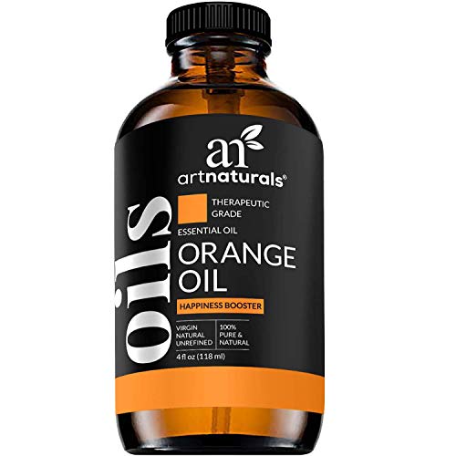 ArtNaturals Sweet Orange Essential Oil 4oz - 100% Pure Undiluted Therapeutic Grade Citrus Oil - Happiness Energize and Motivate - 120ml Large Glass Bottle w/Dropper
