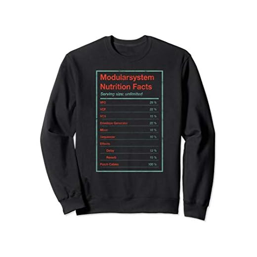 Modular System Nutrition Facts Eurorack Synth VCF VCO VCA Sweatshirt