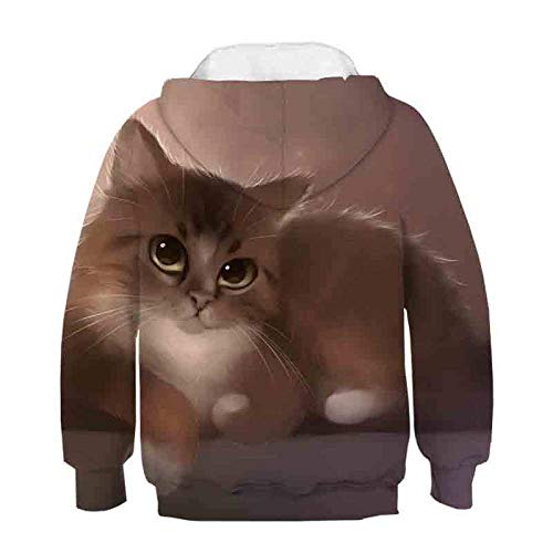 Pull à capuche enfant chat 3D idéal pour les activités de loisirs