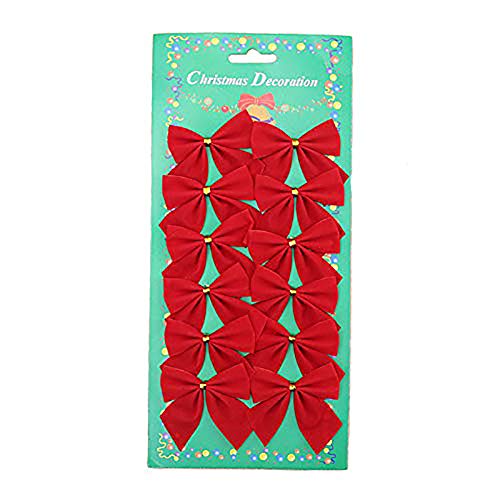 Christmas Bows Festival Bowknot Christmas Tree Decorations, Pack of 60 (Red)
