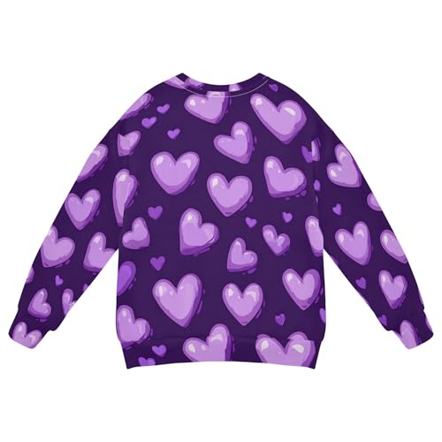 JUNZAN Purple Hearts Day Purple Hearts Little Girls Hooded Sweatshirt Long Sleeve Fall Tops Shirts Athletic 4T2