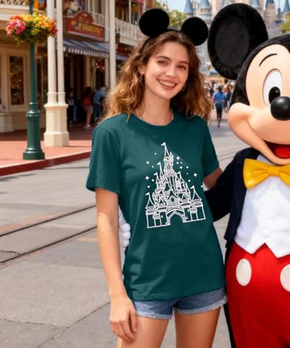 Magic Castle Shirt for Women Cute Kingdom Graphic Tshirt Casual Holiday Vacation Short Sleeve Tee Tops3