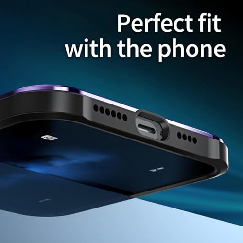 Protection silicone violet iPhone 14 Pro et étui transparent noir - 3