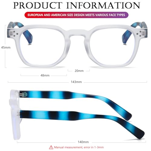Image of AIEYEZO Retro Blue Light Glasses for Men Women Square Thick Framed Eyeglasses Trendy Vintage Computer Glasses
