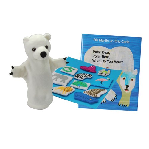 Constructive Playthings Polar Bear Polar Bear 12 pc. Puppet and Props with Hardcover Book Set for Ages 2 Years and Up
