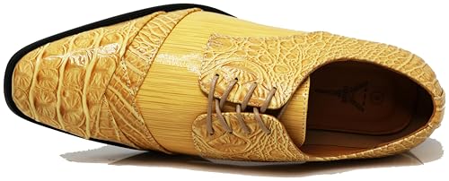 Image of STW Men's Alligator Crocodile Print Oxfords Fashion Lace Up Dress Shoes
