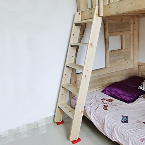 Escalera de litera de madera antideslizante para evitar caídas en camas altas 3