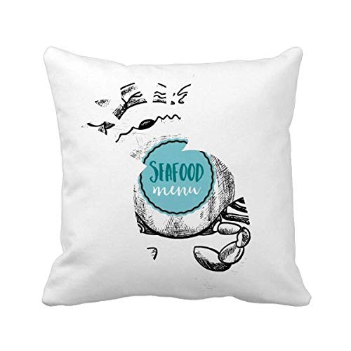 Ananas coussin carré crabe avec illustration sketch marine