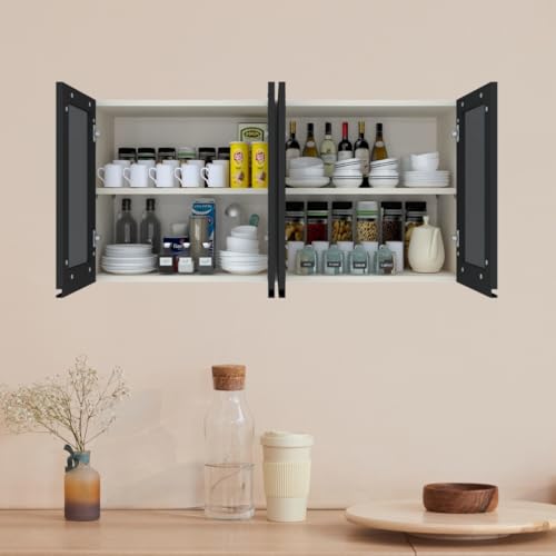 Image of SPECIALITY PANELS Multipurpose Cabinet with Modern Elegance Tinted Glass Wall Cabinet, Space Organizer for Office /Kitchen in (Highland Pine, 4 Glass Shutter)