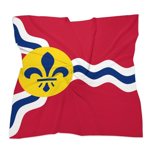 Flag of St. Louis Bandanas for Women Square Print Head Wrap Scarf Wristband Lightweight Shawl Wrap3