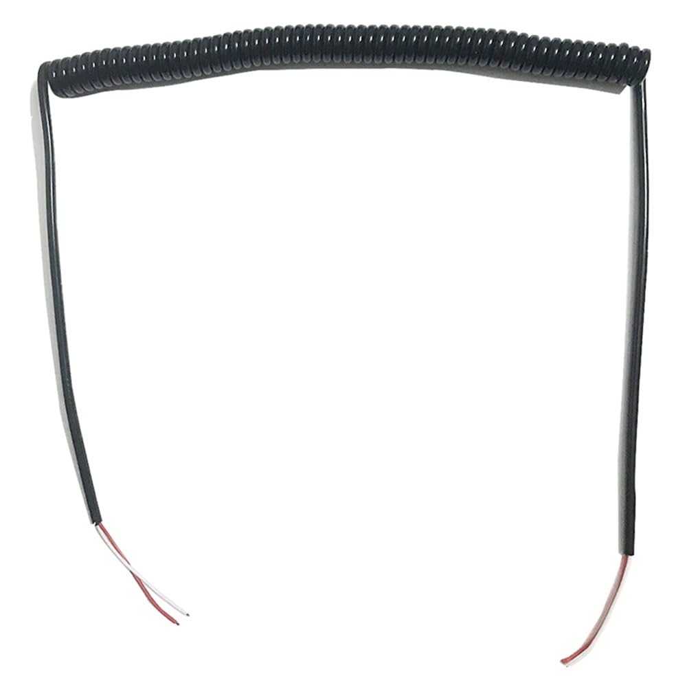 PULaif Spring Spiral Cable, 24AWG 2-Core 0.2mm2 Telescopic Spiral Cable 1.25/2.5/3.75m Undraw(Undraw 1.25 meters)