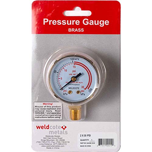 Weldcote Metals GAUGE2X30 Pressure Gauge 2