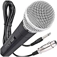 Microfone Dinâmico Profissional Com Fio De 5 Metros 5V Relação 6,5mm P10 Liga De Neodímio Cardióide Unidirecional Cor Preto Para Karaokê Streaming Transmissão LINHA PREMIUM