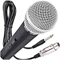 Microfone Dinâmico Profissional Com Fio De 5 Metros 5V Relação 6,5mm P10 Liga De Neodímio Cardióide Unidirecional Cor Preto Para Karaokê Streaming Transmissão LINHA PREMIUM