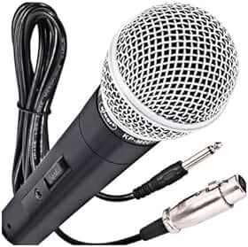 Microfone Dinâmico Profissional Com Fio De 5 Metros 5V Relação 6,5mm P10 Liga De Neodímio Cardióide Unidirecional Cor Preto Para Karaokê Streaming Transmissão LINHA PREMIUM