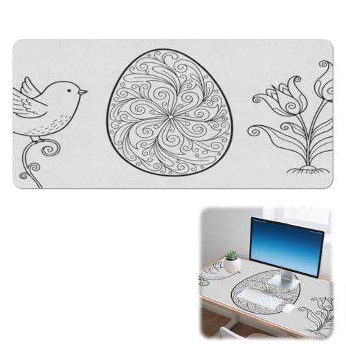Tapete de escritorio de cuero único para Pascua, antideslizante, impermeable, tapete para juegos, para escritorio, accesorios de oficina, decoración del hogar, protector de mesa (42 x 90 cm)