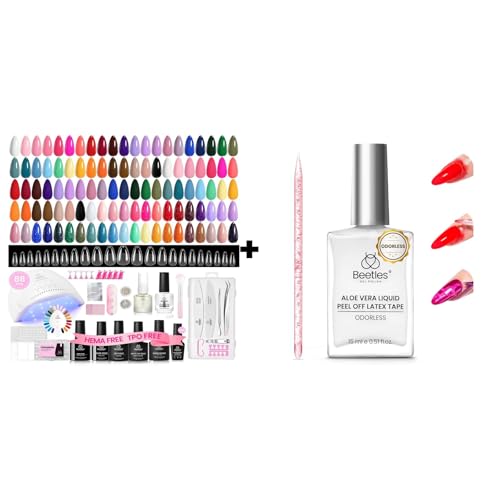 Beetles Gel Nail Polish Kit 35 Colors, 288PCS Almond Nails