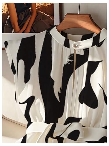 GORGLITTER Women's Animal Zebra Print Peplum Babydoll Top Blouse Dressy Casual Colorblock Cap Sleeve Summer Shirt Top3