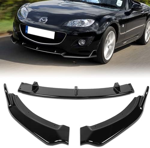 Miniatura 6 de Juego de 3 piezas de alerón de parachoques delantero, divisor de carrocería lateral, compatible con Mazda Miata MX-5 2009-2013, 2010 2011 2012