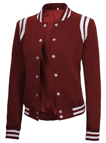 Decrum Varsity Baseball Jacket Women - Casual Highschool Letterman Style Womens Bomber Jackets