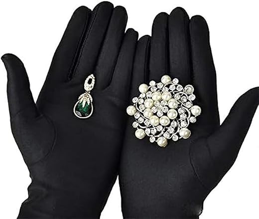 DOOR STEP SHOPPING Microfiber Hand Gloves, Black, Lint Free, Anti-Smear, Anti-Fingerprint, for Jewelry Quality Check, Diam...