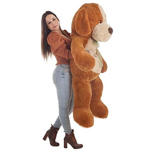 Creaciones Llopis Urso de peluche gigante 140 cm. Animais de pelúcia, cão de peluche gigante (140 cm. Cão castanho)