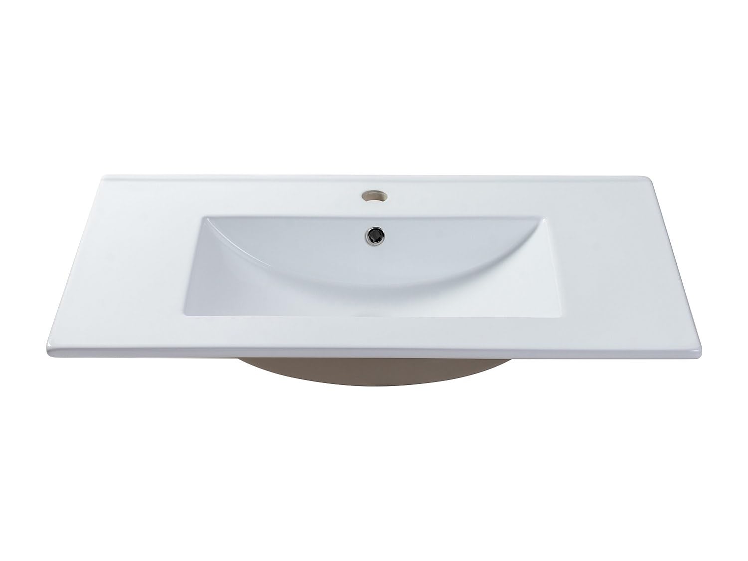 Waschbecken rechteckig - 81 x 46,5 cm - Keramik - Weiß - MOTIAC