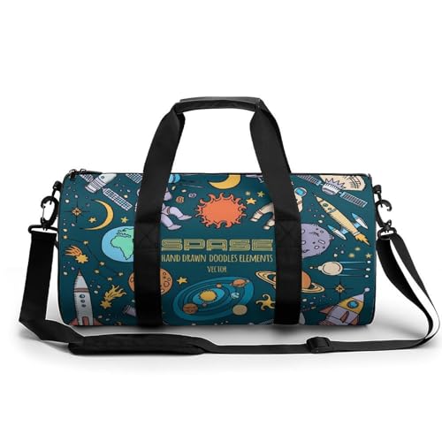 Duffel bag fusée de l'espace sac de sport résistant 45x23x23cm