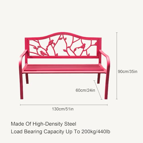 Banc de jardin durable sans entretien avec grand dossier fleuri - 2